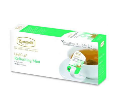 Ronnefeldt LeafCup Refreshing Mint bylinný čaj 15 x 1,4g
