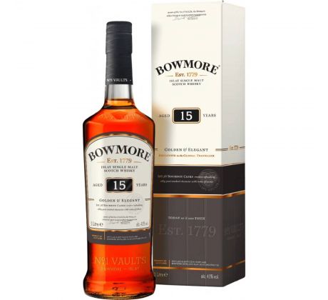 Bowmore 15YO Golden & Elegant 43% 1,0 l(kartón)